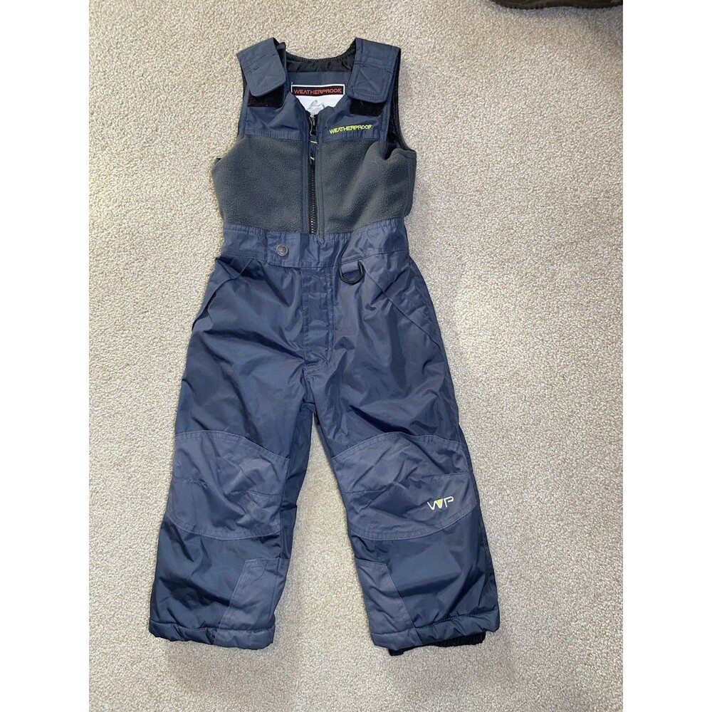 Weatherproof Toddler Boys Navy Blue Fleece Top Snow Bib Ski Pants Size 3T